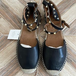 MAYPOL Leather Closed Toe Espadrille Sandal Wedges Size 6.5